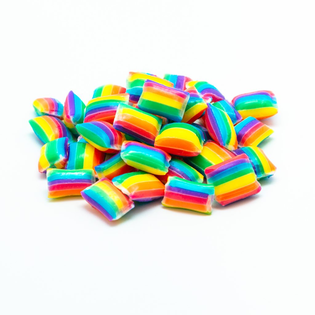 Handmade rainbow rock candy from Sticky Singapore